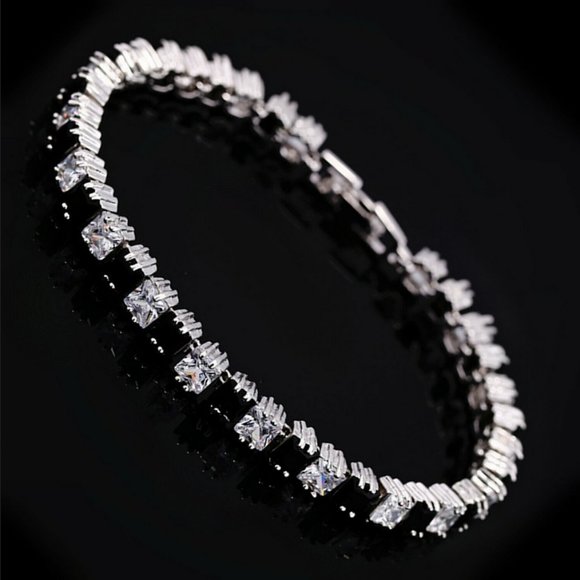 Mens Black Onyx 2ct Diamond Tennis Bracelet 18K White Gold Silver Jewelry 7" 8" - Picture 5 of 6